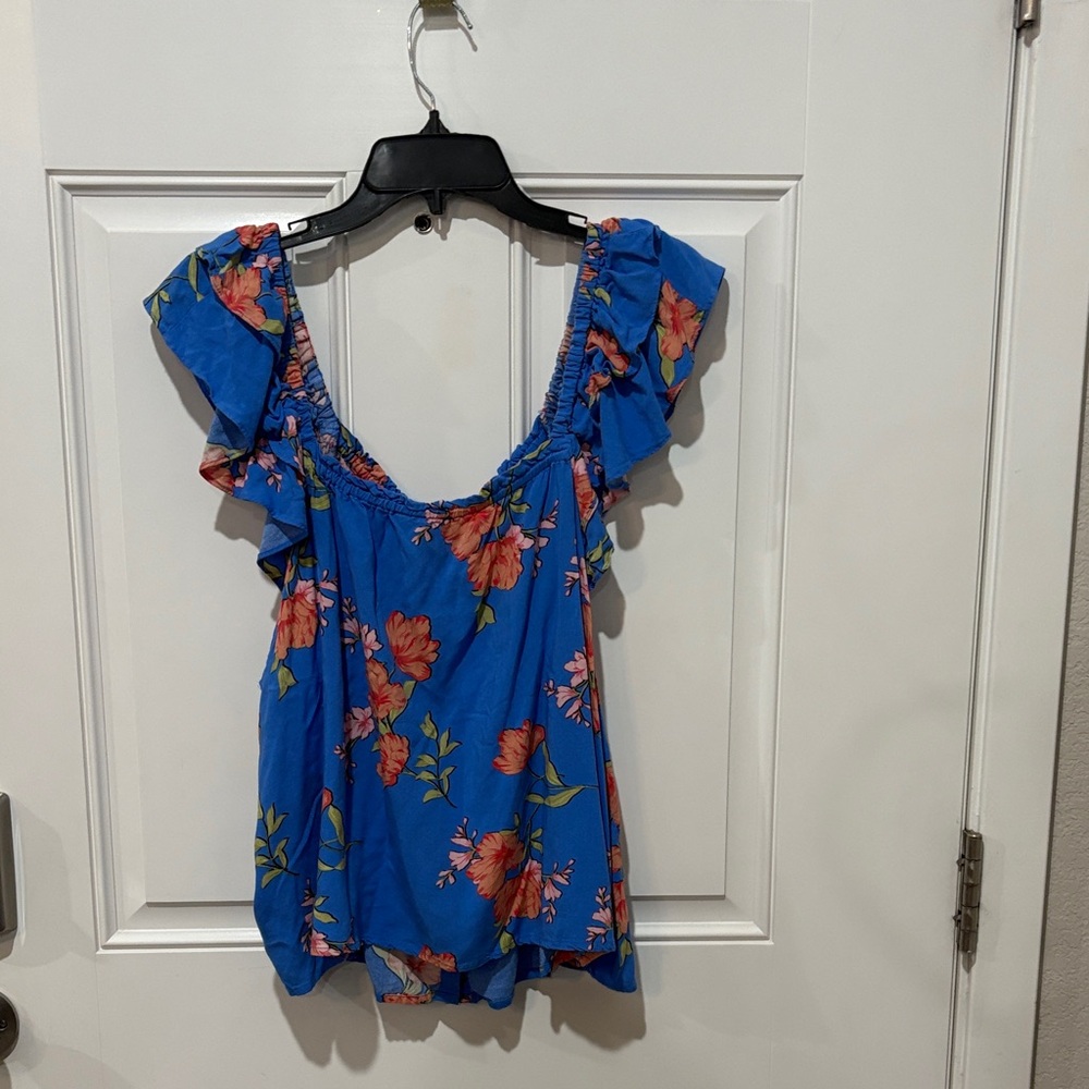Jessica Simpson Blue Floral Blouse